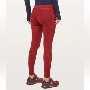 Lululemon Keep The Fleece 28” Tights Dark Sport Red